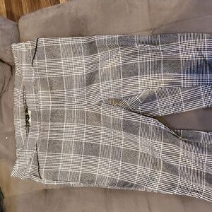 Gray Plaid Skinny Trousers
